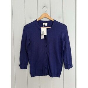 NWT Kate Spade Cardigan Sweater XS Somerset Bow Sleeve Navy Blue NEW